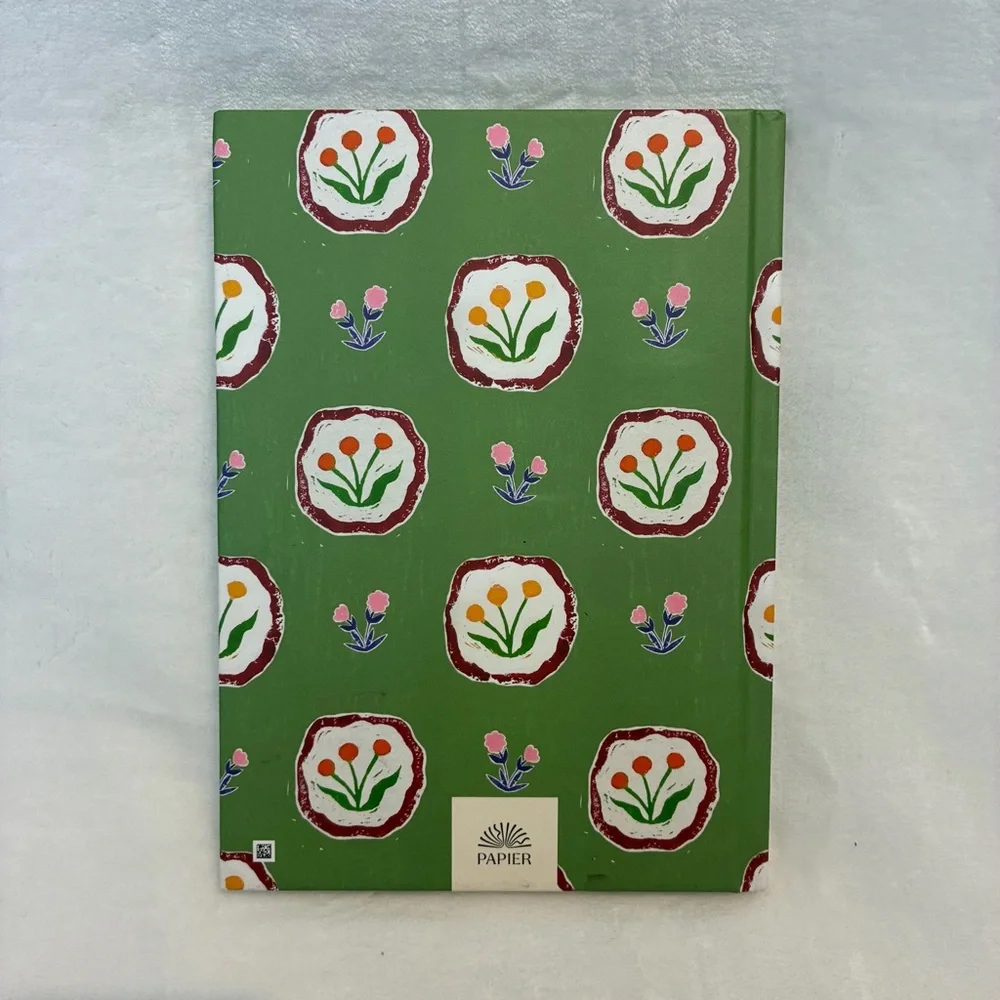 Eliza Gonzalez Papier Green Flowerbed Hardcover Lined Notebook